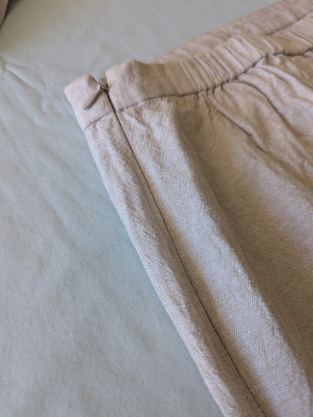 Two-piece Natural Linen Blend Maxi Skirt And Square Neck Top Set - Picture 15 of 16
